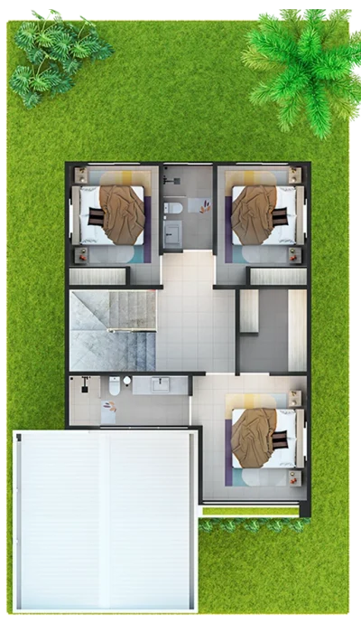 Planta ambientada - E2 PISO 2